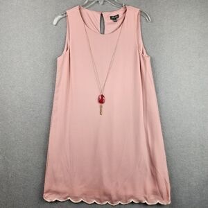 NWT Lily Rose Pink Sleeveless Mini Dress w/ Necklace Size Small